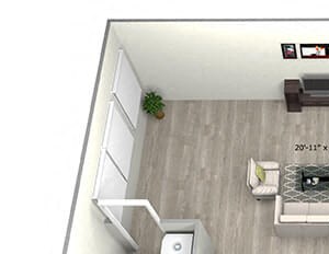 1 Bed 1 Bath TruaK Floor Plan 1 Bed 1 Bath TruaK Floor Plan at 735 Truman, Massachusetts
